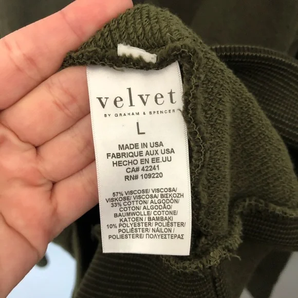 Velvet graham and Spencer olive pullover L
